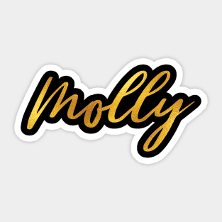 Molly Name Hand Lettering in Faux Gold Letters Sticker